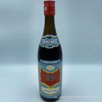 Botella de vidrio de 640 ml Shaoxing Huadiao Cocina de vino